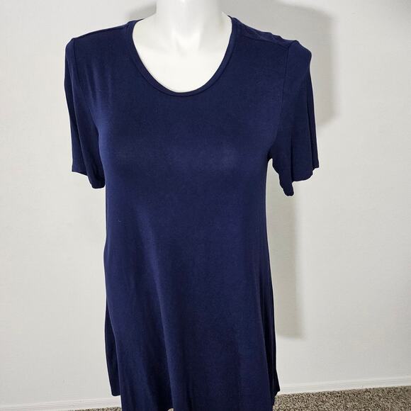 Dip casual dress short sleeve solid blue sz L - Picture 4 of 8